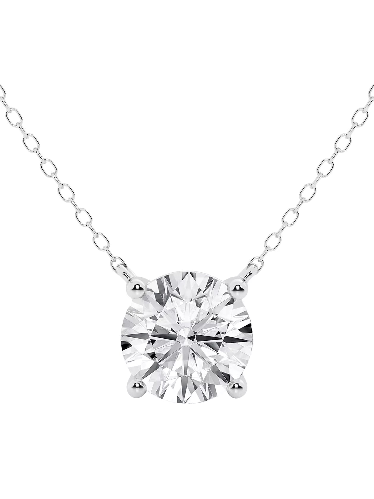 Solitaire Round 4 Prong Diamond Necklace