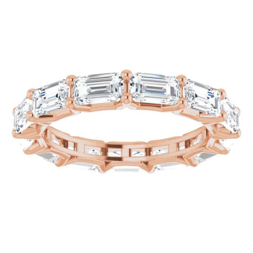 East to West Emerald Cut Diamond Eternity Ring