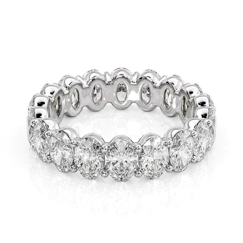 Oval Cut U-Prong Diamond Eternity Ring