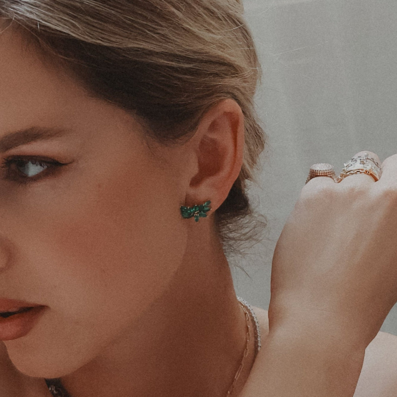 Emerald Wing Earrings