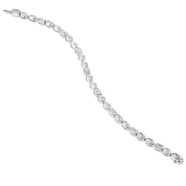 Mixed Diamond Bezel Yellow Gold Tennis Bracelet