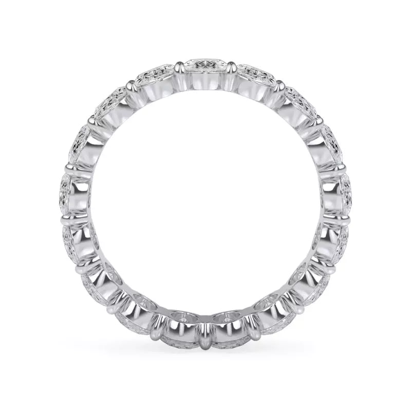 Oval Cut U-Prong Diamond Eternity Ring