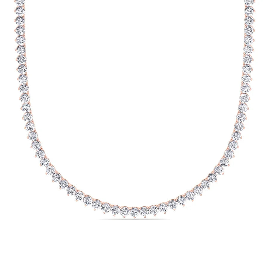5ct 3-Prong Diamond Tennis Necklace 1.75mm