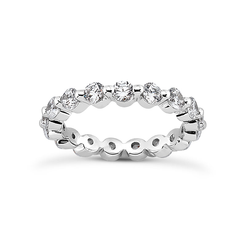 Round Cut Floating Diamond Eternity Ring