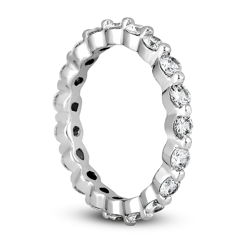 Round Cut Floating Diamond Eternity Ring