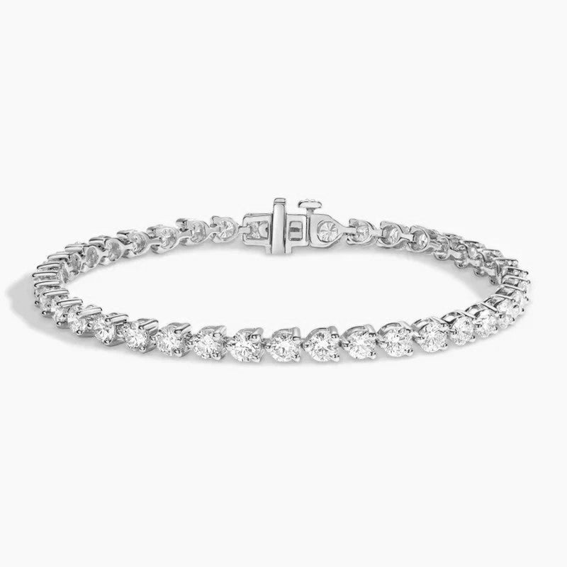 Round Diamond 3 Prong Tennis Bracelet