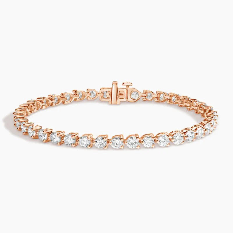 Round Diamond 3 Prong Tennis Bracelet