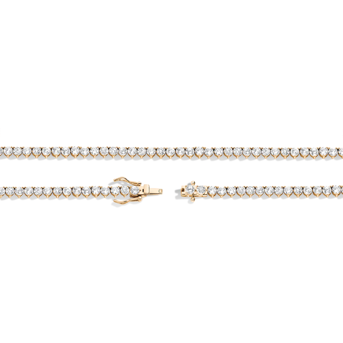 5ct 3-Prong Diamond Tennis Necklace 1.75mm