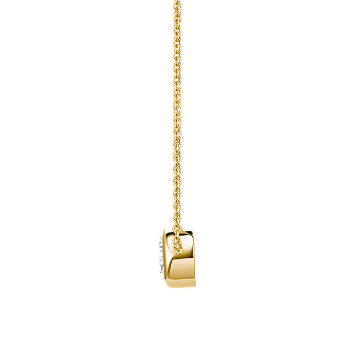 1CT Solitaire Round Bezel Set Diamond Necklace