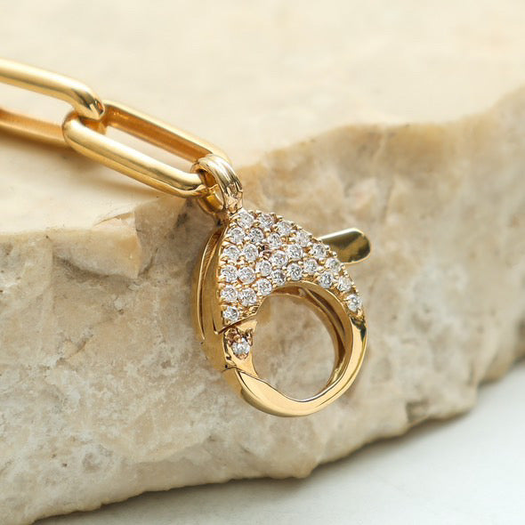Diamond Partial Pave Cable Link Bracelet