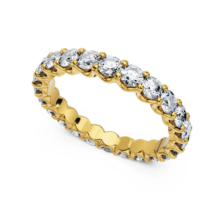 Round Cut Scallop Diamond Eternity Ring