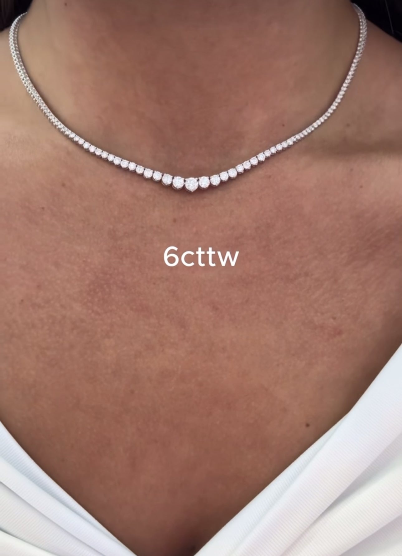Graduated Diamond Tennis Necklace