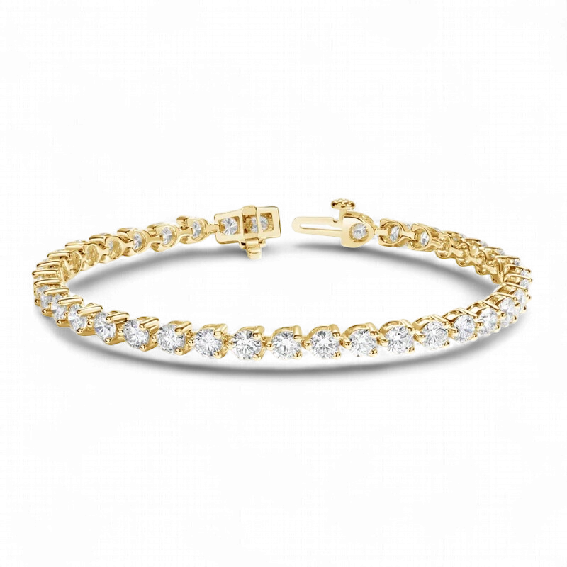 Round Diamond 3 Prong Tennis Bracelet
