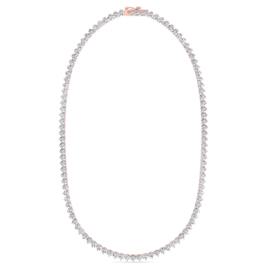 5ct 3-Prong Diamond Tennis Necklace 1.75mm