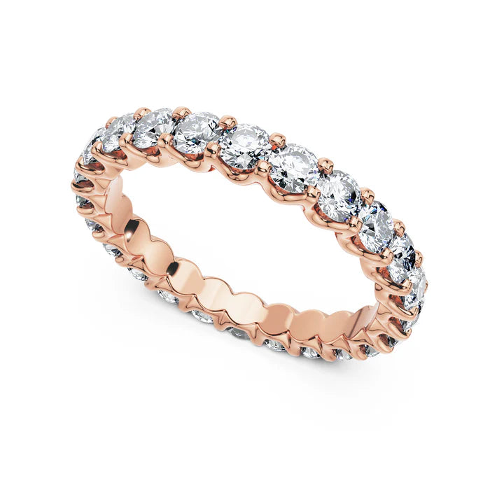 Round Cut Scallop Diamond Eternity Ring