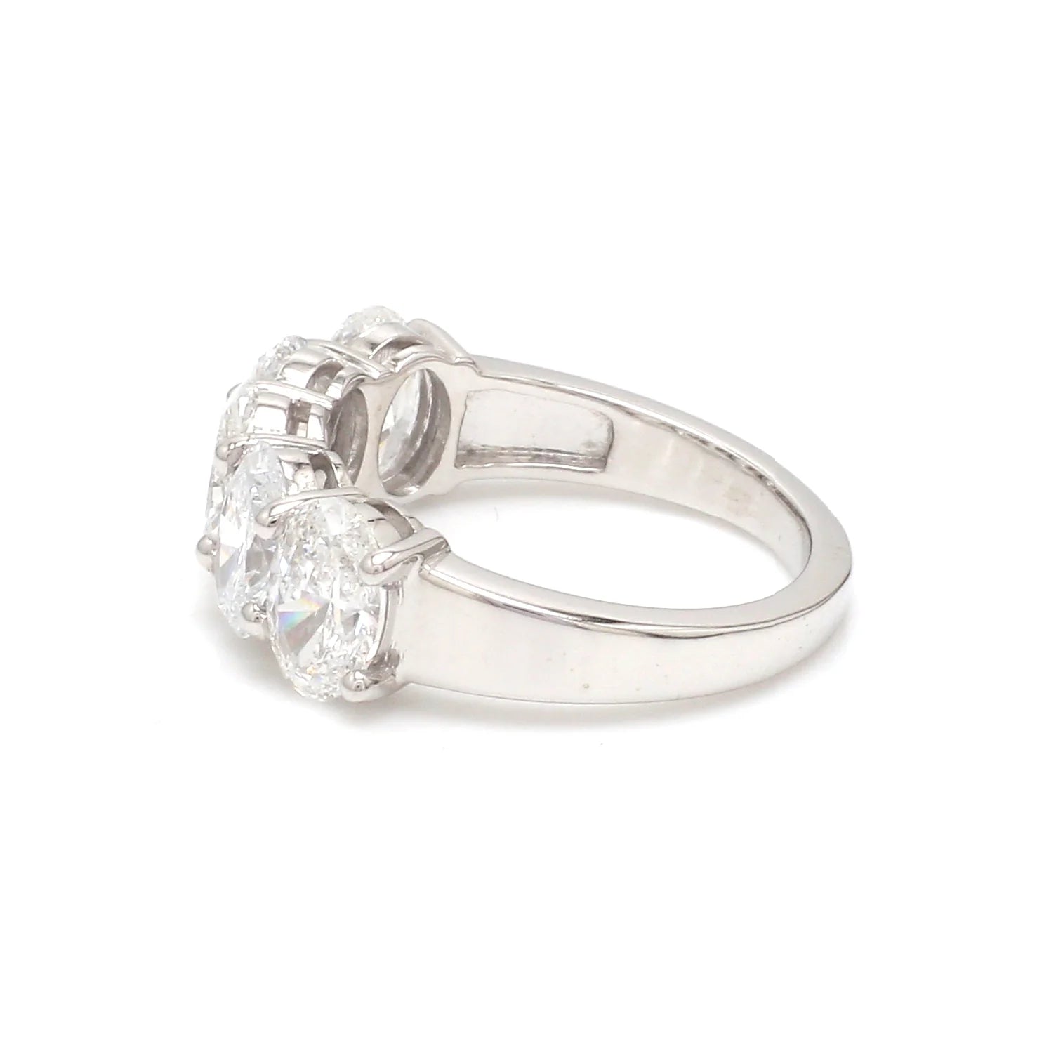 Oval Cut Diamond Half Eternity Ring