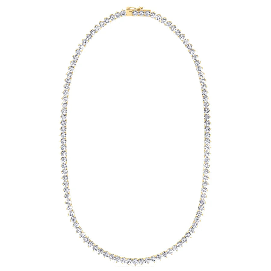 5ct 3-Prong Diamond Tennis Necklace 1.75mm
