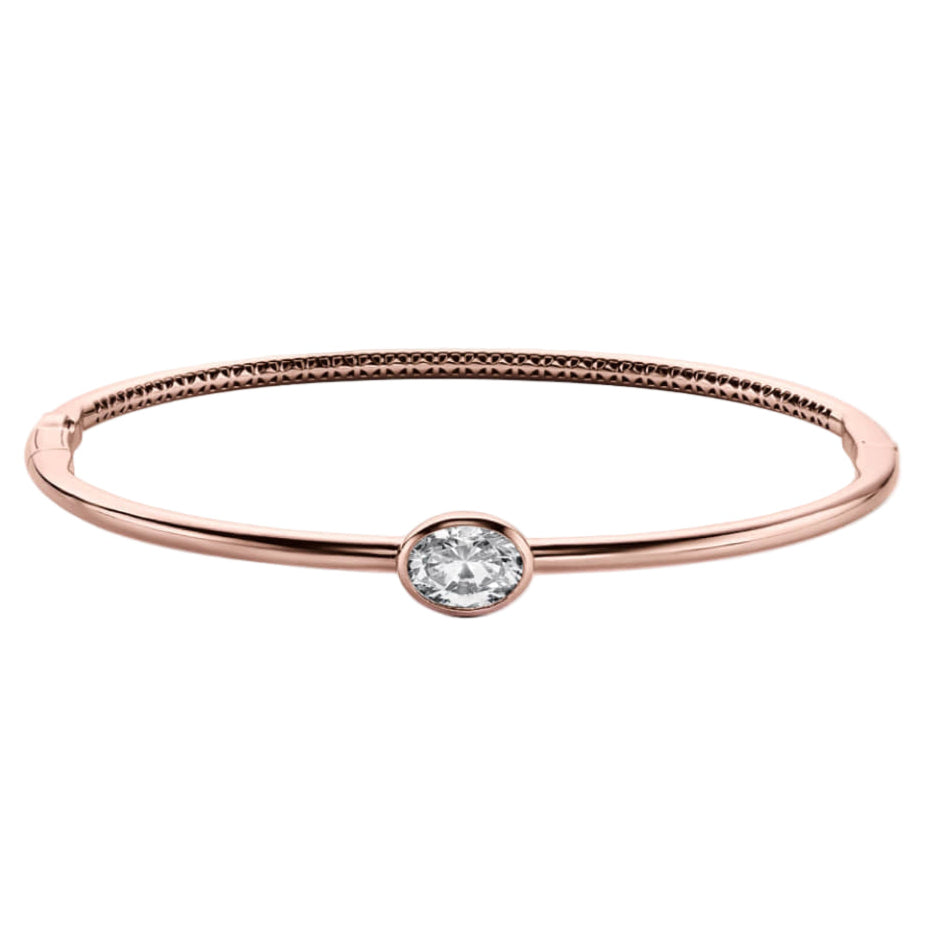 1ct Oval Diamond Bezel Bangle