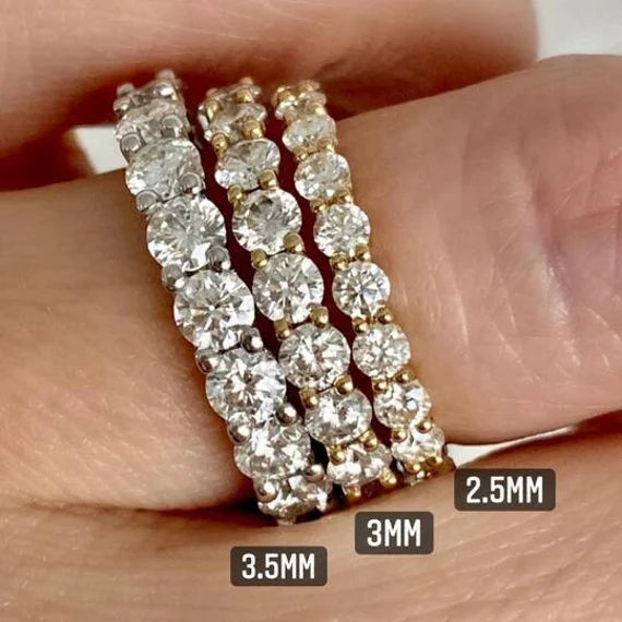 Round Cut Individual Prong Diamond Eternity Ring