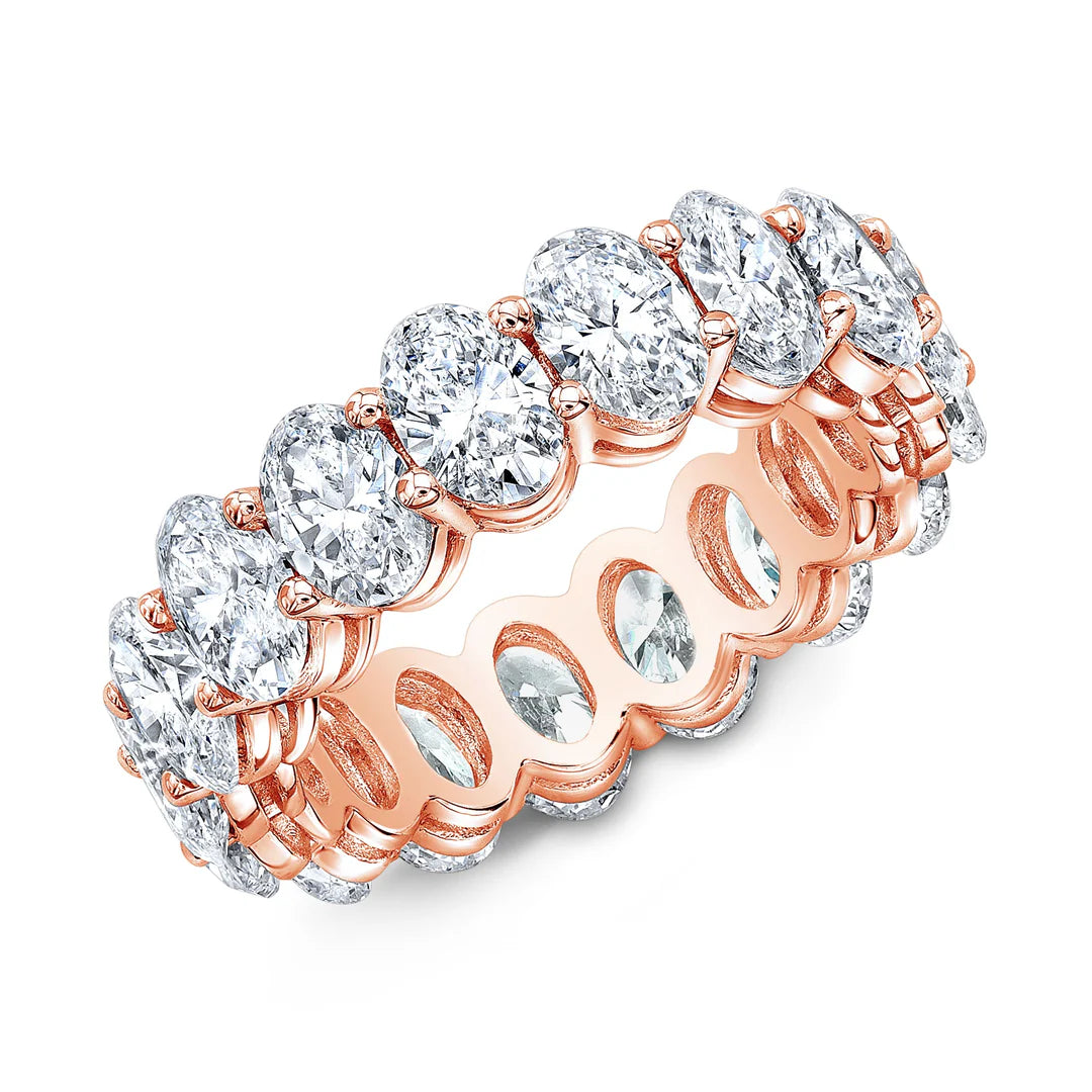 Oval Cut U-Prong Diamond Eternity Ring