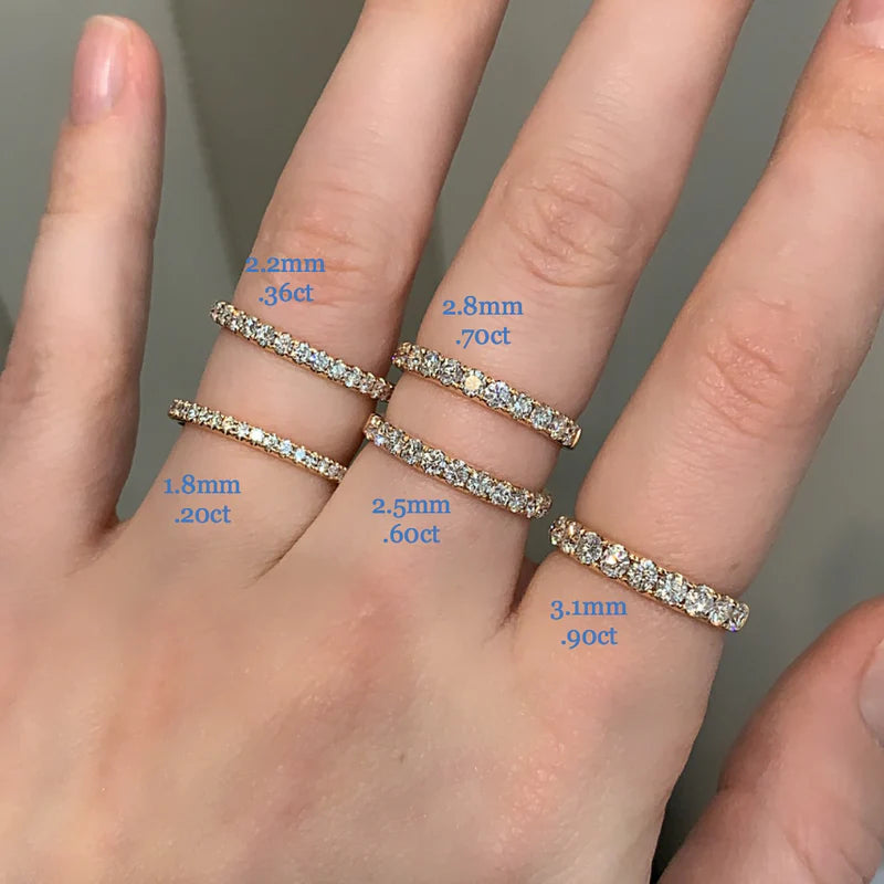 Round Cut Individual Prong Diamond Eternity Ring