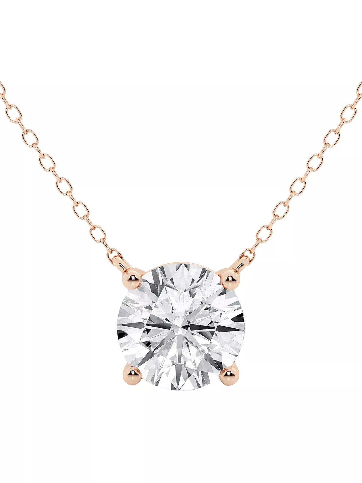 Solitaire Round 4 Prong Diamond Necklace