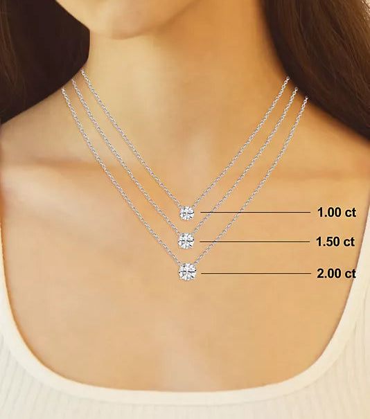 Solitaire Round 4 Prong Diamond Necklace