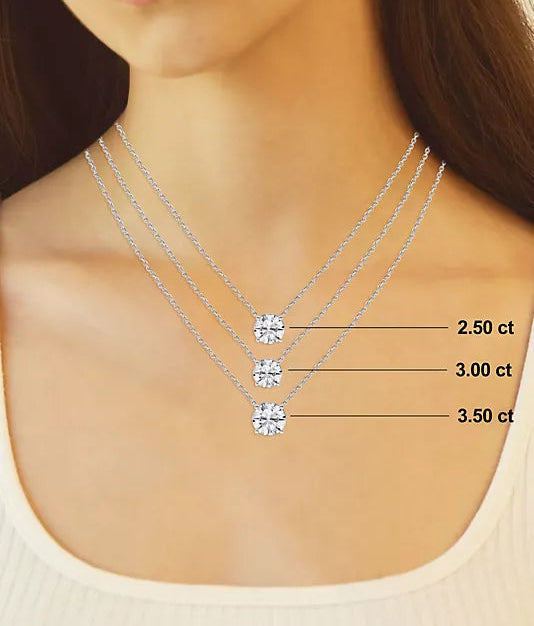 Solitaire Round 4 Prong Diamond Necklace