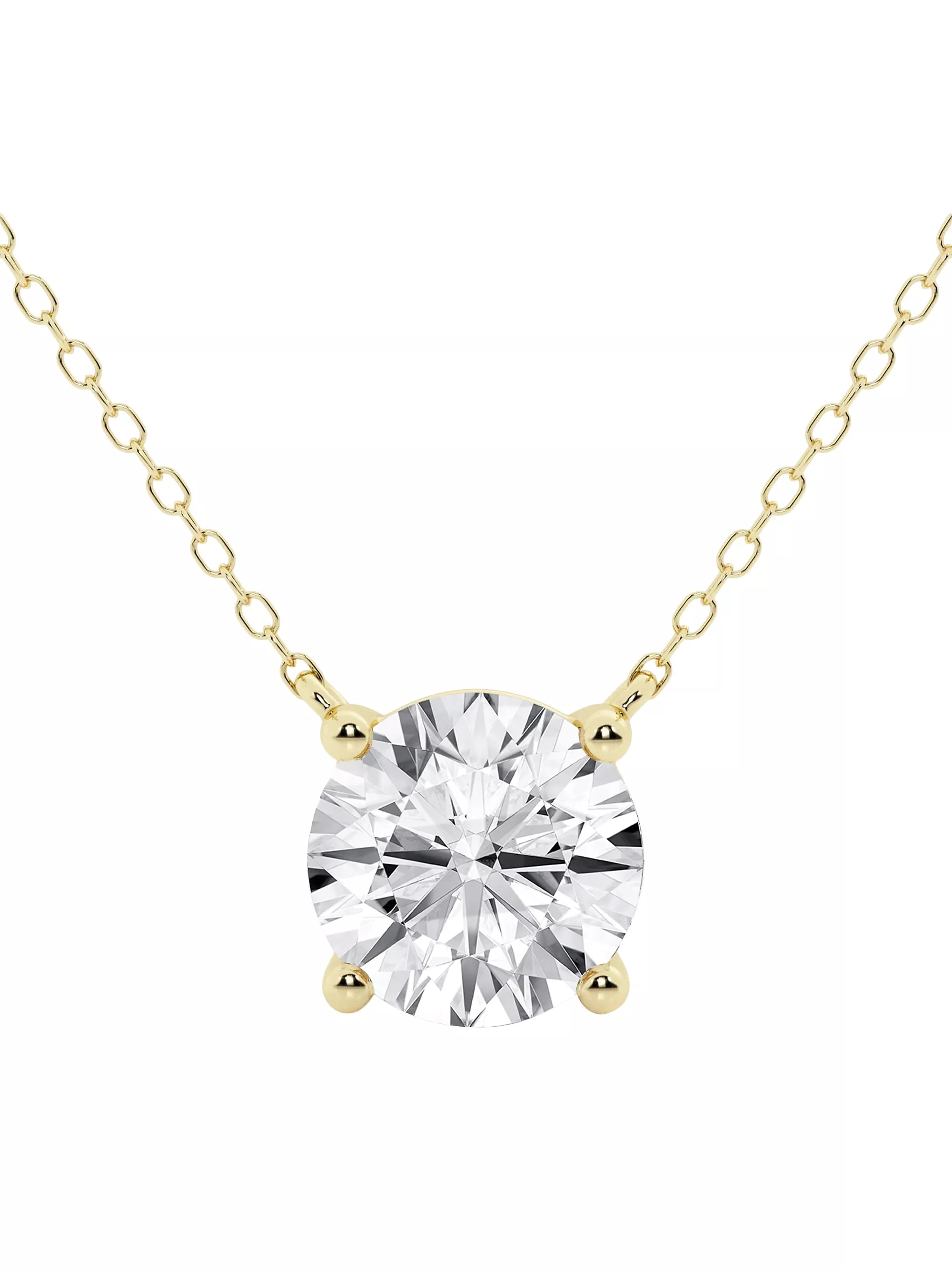 Solitaire Round 4 Prong Diamond Necklace