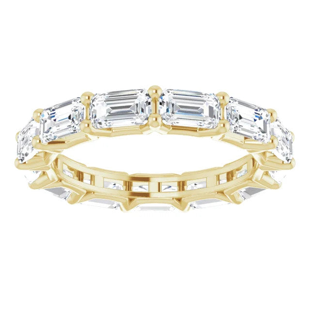 East to West Emerald Cut Diamond Eternity Ring