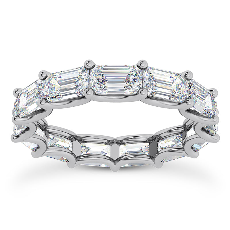 East to West Emerald Cut Diamond Eternity Ring
