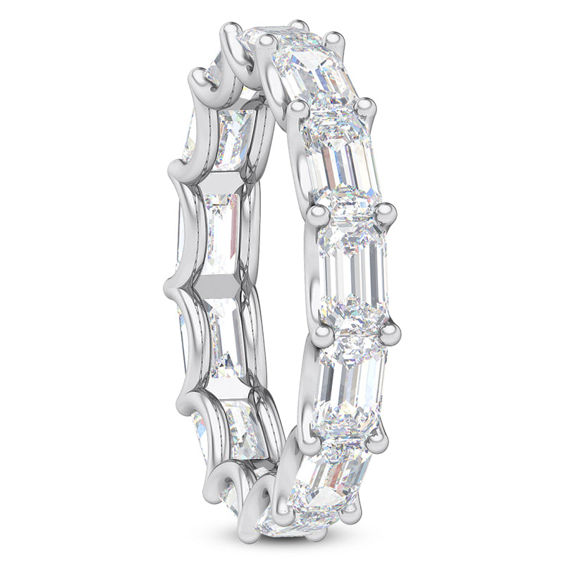 East to West Emerald Cut Diamond Eternity Ring