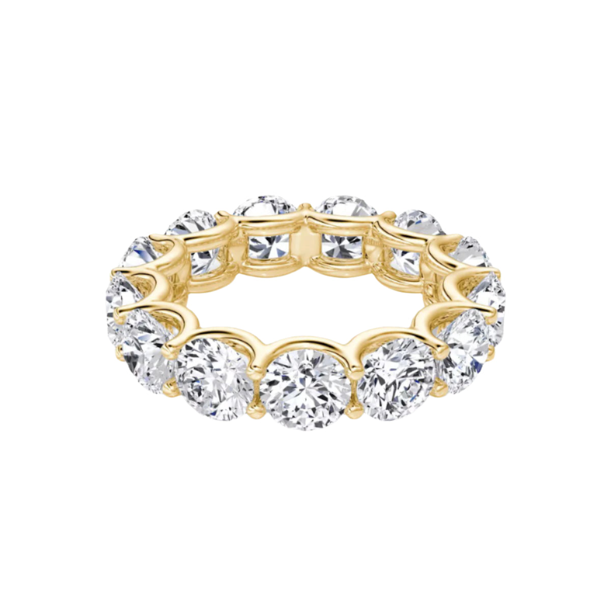 Round Cut U-prong Eternity Wedding Ring