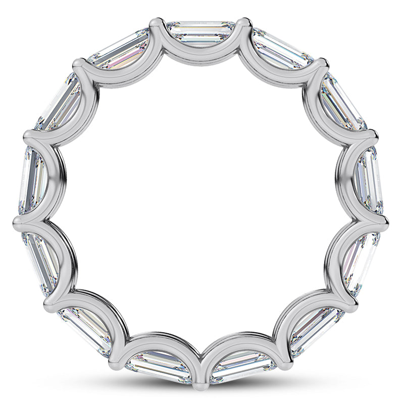 East to West Emerald Cut Diamond Eternity Ring