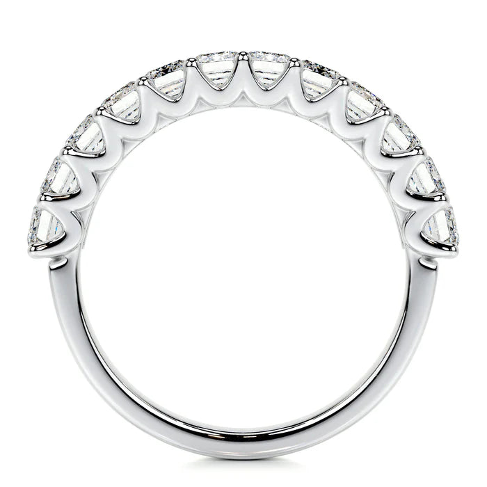 Half Emerald Cut Diamonds Eternity Wedding Ring
