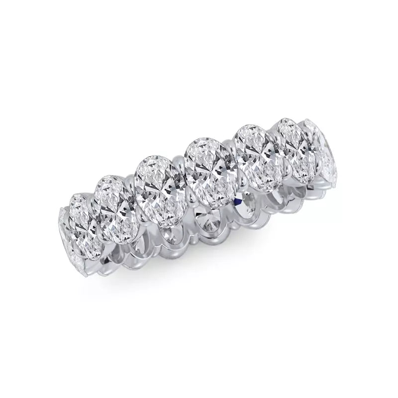 Oval Cut U-Prong Diamond Eternity Ring