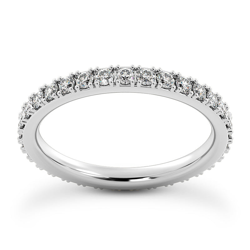 Round Cut Individual Prong Diamond Eternity Ring