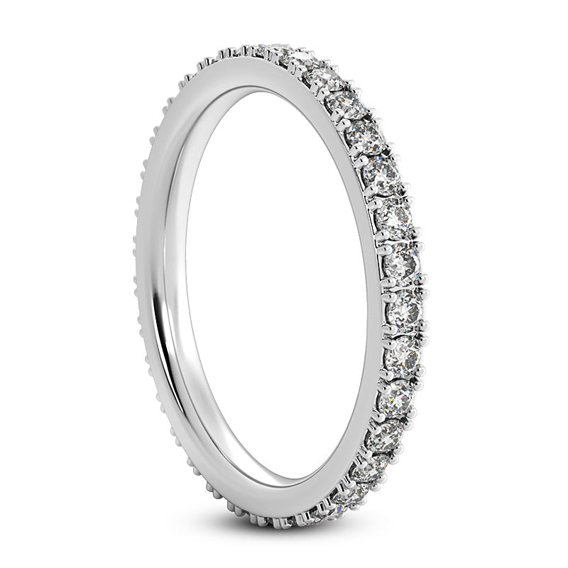 Round Cut Individual Prong Diamond Eternity Ring