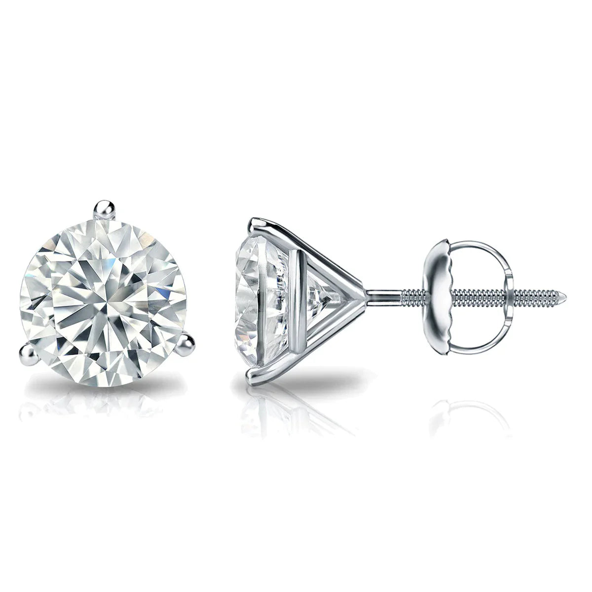 Round Diamond Martini Stud Earrings