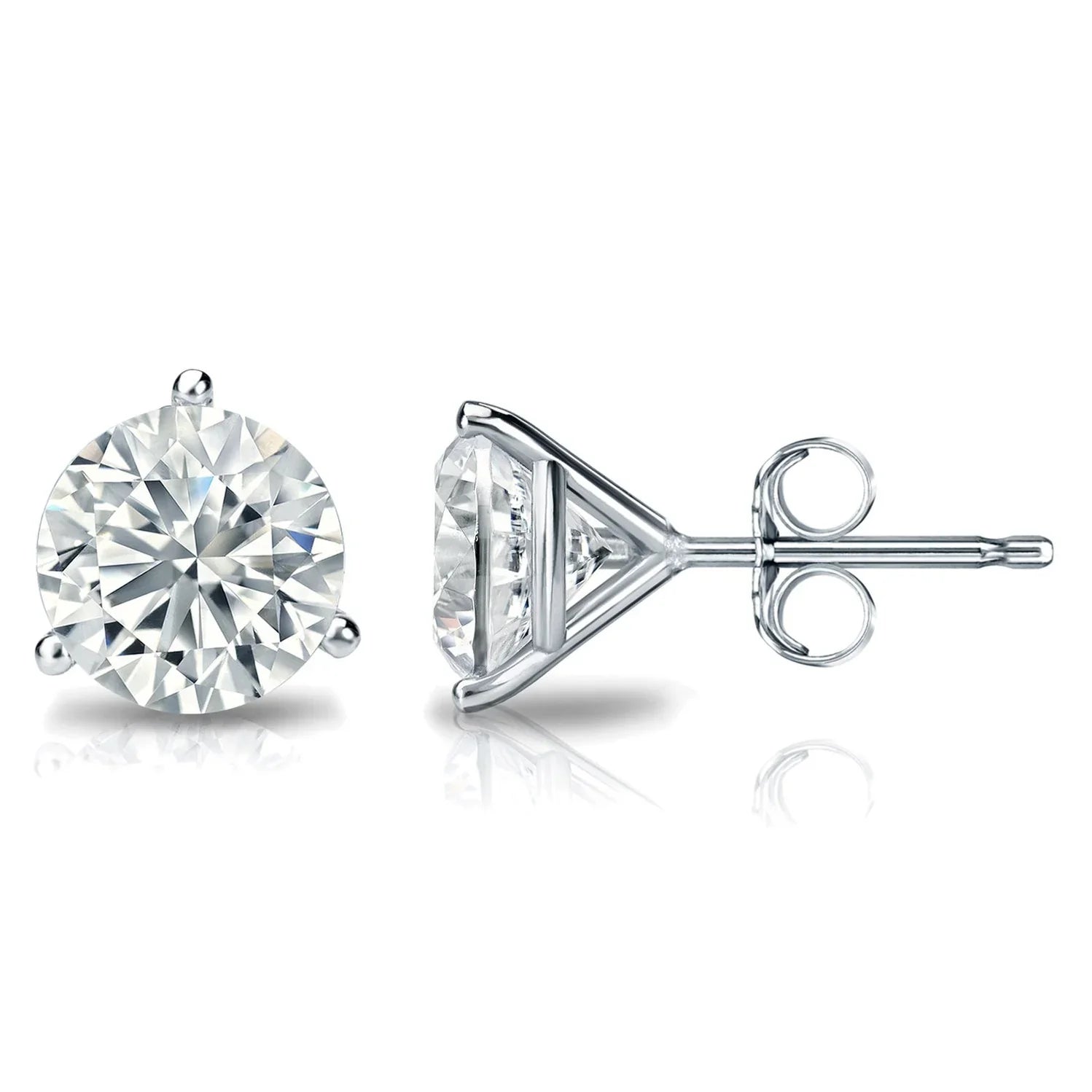 Round Diamond Martini Stud Earrings
