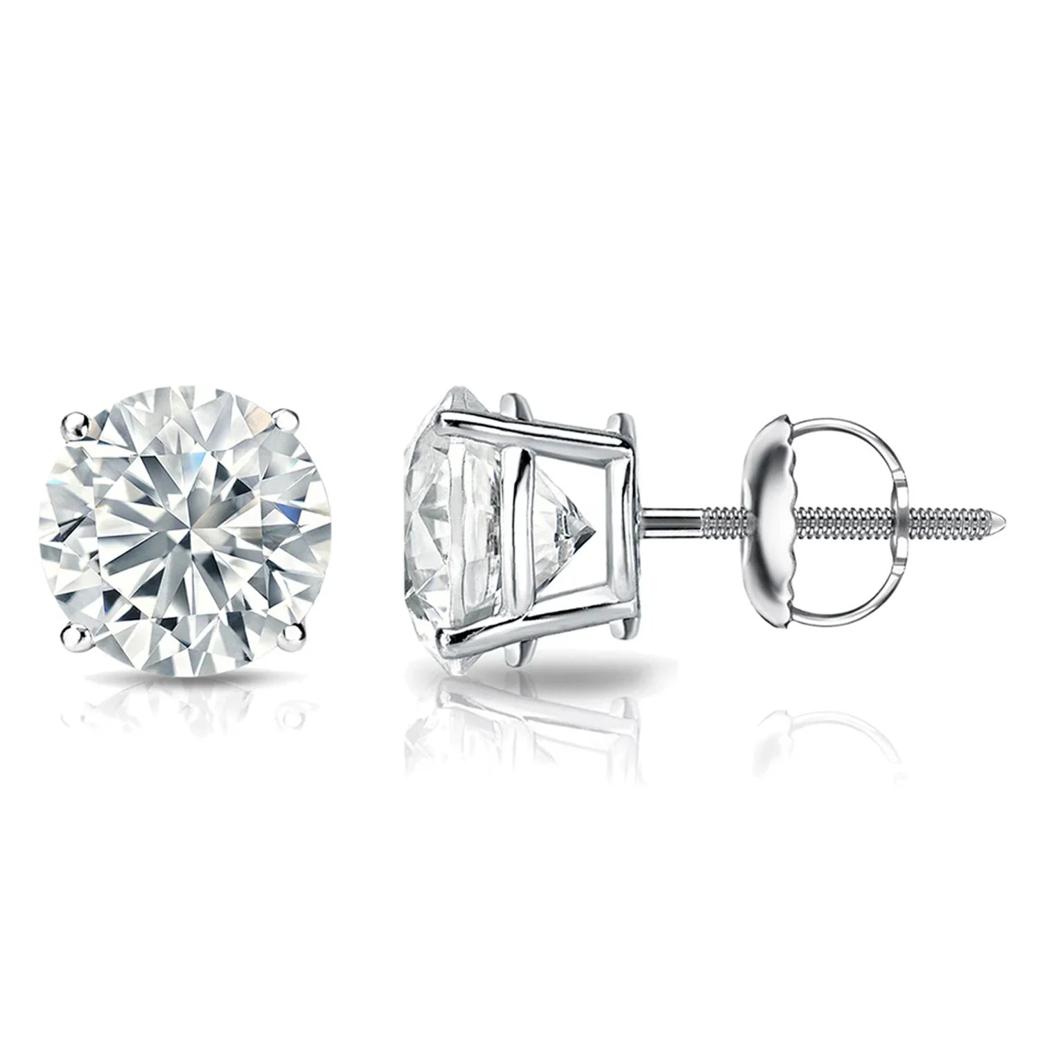Round Diamond Stud Earrings