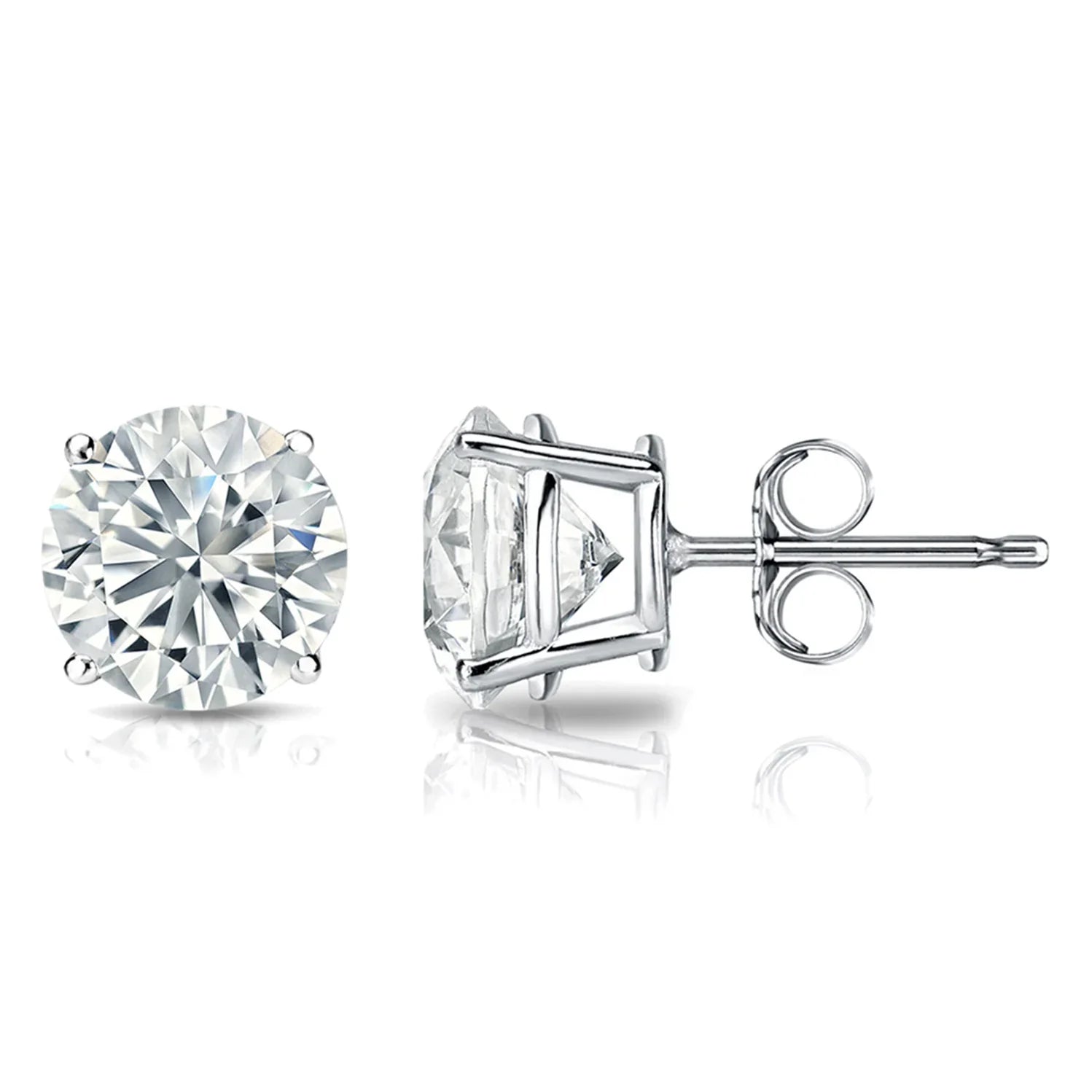 Round Diamond Stud Earrings