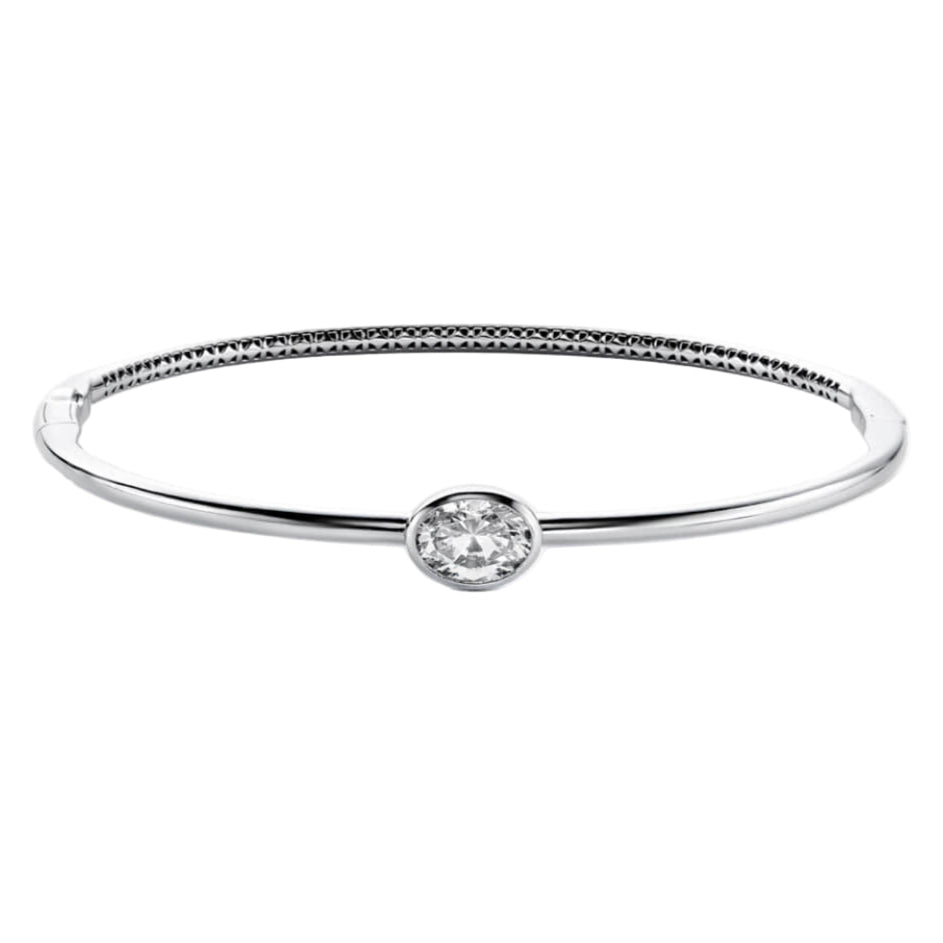 1ct Oval Diamond Bezel Bangle