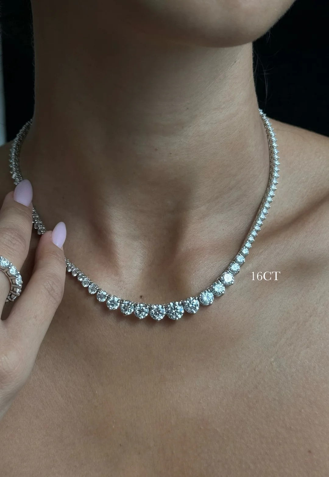 Graduated Diamond Tennis Necklace