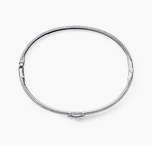 1ct Oval Diamond Bezel Pave Bangle
