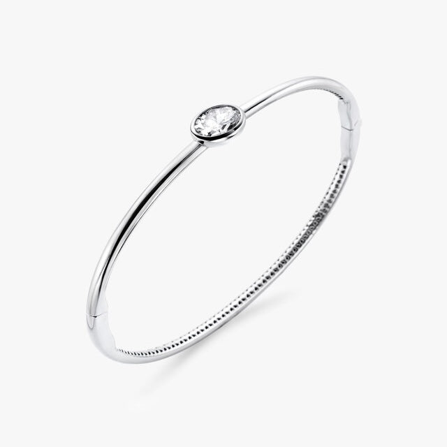 1ct Oval Diamond Bezel Bangle