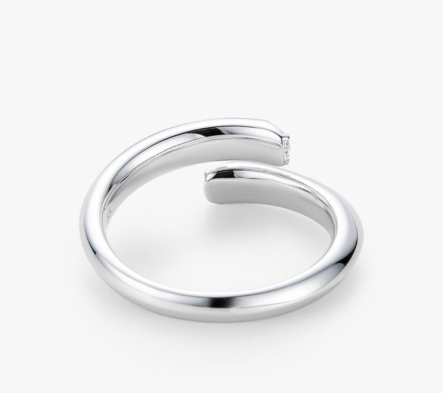 Diamond Pear-Cut Crossover Open Ring