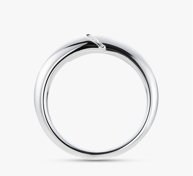 Diamond Pear-Cut Crossover Open Ring