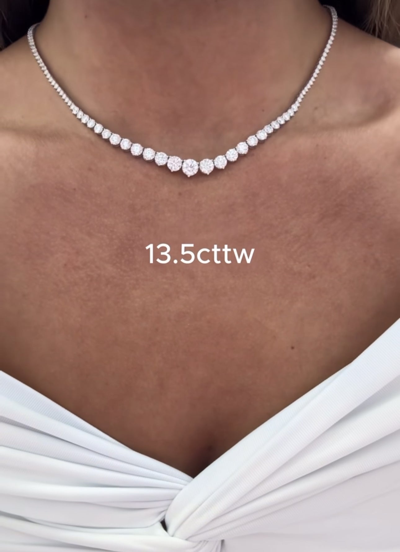 Graduated Diamond Tennis Necklace