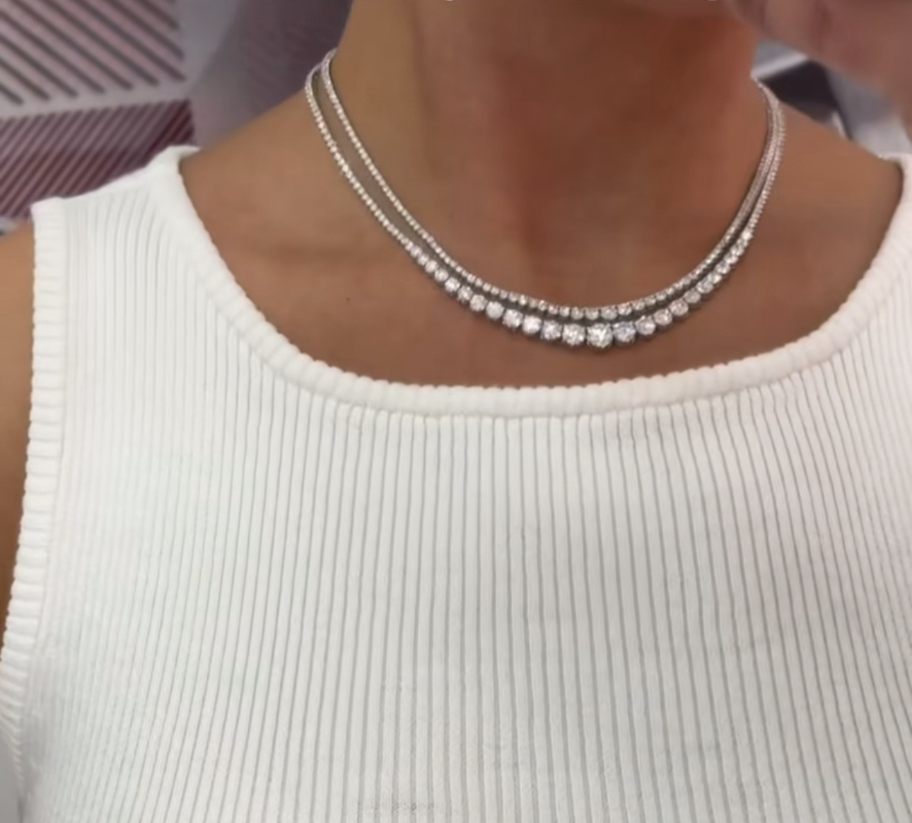 Graduated Diamond Tennis Necklace